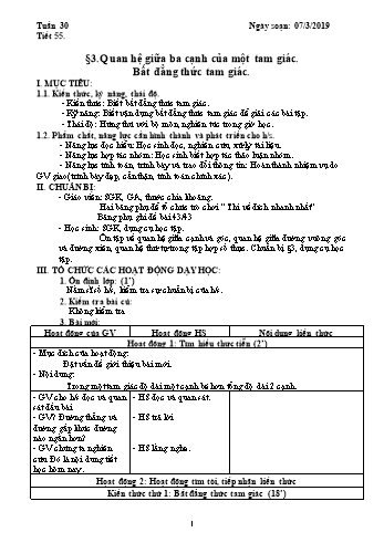 Giáo án Hình học Lớp 7 - Tuần 30 - Năm học 2018-2019 - Trường THCS Ngô Quang Nhã