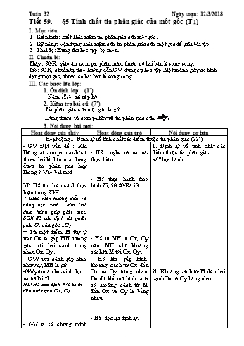 Giáo án Hình học Lớp 7 - Tuần 32 - Năm học 2017-2018 - Trường THCS Ngô Quang Nhã