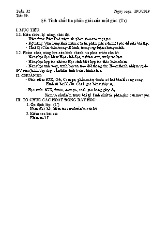 Giáo án Hình học Lớp 7 - Tuần 32 - Năm học 2018-2019 - Trường THCS Ngô Quang Nhã