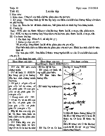 Giáo án Hình học Lớp 7 - Tuần 33 - Năm học 2017-2018 - Trường THCS Ngô Quang Nhã