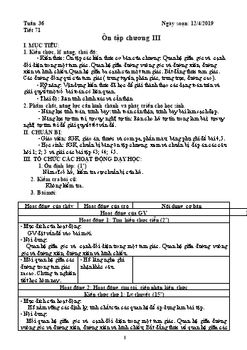 Giáo án Hình học Lớp 7 - Tuần 36+37 - Năm học 2018-2019 - Trường THCS Ngô Quang Nhã