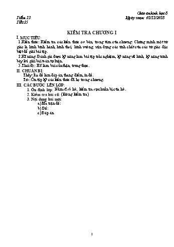 Giáo án Hình học Lớp 8 - Tuần 13 - Năm học 2018-2019 - Trường THCS Ngô Quang Nhã