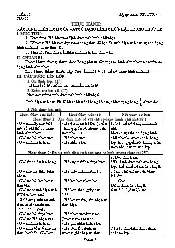 Giáo án Hình học Lớp 8 - Tuần 15 - Năm học 2017-2018 - Trường THCS Ngô Quang Nhã