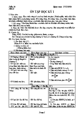 Giáo án Hình học Lớp 8 - Tuần 16 - Năm học 2017-2018 - Trường THCS Ngô Quang Nhã