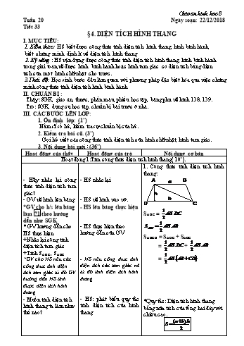 Giáo án Hình học Lớp 8 - Tuần 20 - Năm học 2018-2019 - Trường THCS Ngô Quang Nhã