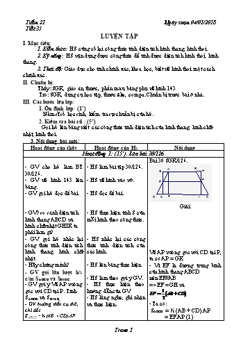 Giáo án Hình học Lớp 8 - Tuần 21 - Năm học 2017-2018 - Trường THCS Ngô Quang Nhã