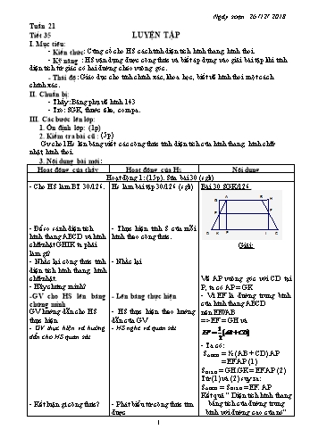 Giáo án Hình học Lớp 8 - Tuần 21 - Năm học 2018-2019 - Trường THCS Ngô Quang Nhã