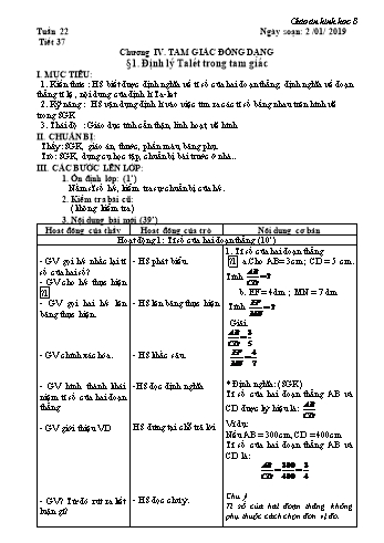 Giáo án Hình học Lớp 8 - Tuần 22 - Năm học 2018-2019 - Trường THCS Ngô Quang Nhã