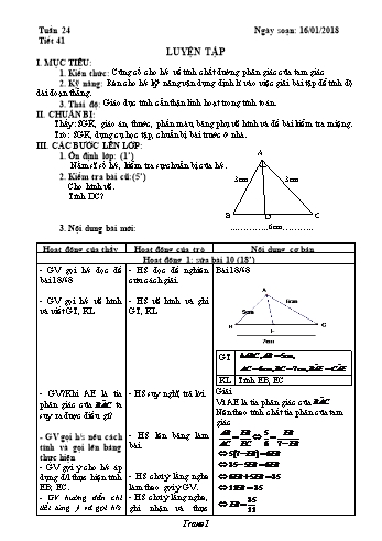 Giáo án Hình học Lớp 8 - Tuần 24 - Năm học 2017-2018 - Trường THCS Ngô Quang Nhã