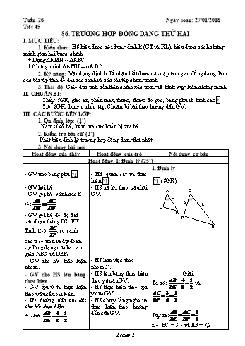 Giáo án Hình học Lớp 8 - Tuần 26 - Năm học 2017-2018 - Trường THCS Ngô Quang Nhã
