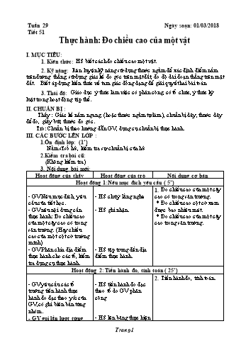 Giáo án Hình học Lớp 8 - Tuần 29 - Năm học 2017-2018 - Trường THCS Ngô Quang Nhã