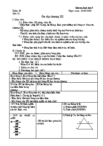 Giáo án Hình học Lớp 8 - Tuần 30 - Năm học 2018-2019 - Trường THCS Ngô Quang Nhã