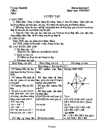 Giáo án Hình học Lớp 8 - Tuần 5 - Năm học 2017-2018 - Trương Thanh Ne