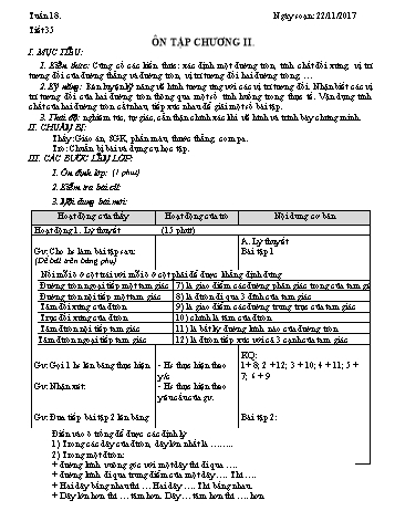 Giáo án Hình học Lớp 9 - Tuần 18 - Năm học 2017-2018 - Trường THCS Ngô Quang Nhã