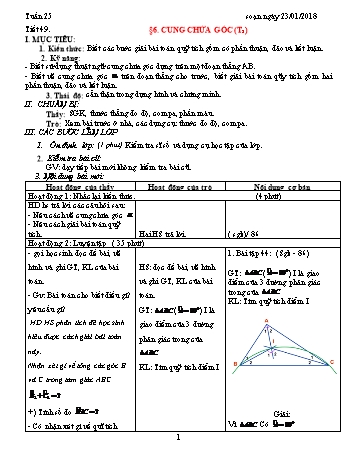 Giáo án Hình học Lớp 9 - Tuần 25 - Năm học 2017-2018 - Trường THCS Ngô Quang Nhã