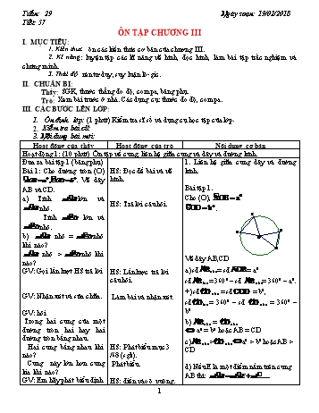 Giáo án Hình học Lớp 9 - Tuần 29 - Năm học 2017-2018 - Trường THCS Ngô Quang Nhã