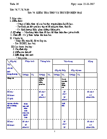 Giáo án Ngữ văn 9 - Tuần 16 - Năm học 2017-2018 - Trường THCS Ngô Quang Nhã