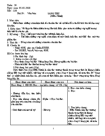 Giáo án Ngữ văn 9 - Tuần 26 - Năm học 2017-2018 - Trường THCS Ngô Quang Nhã