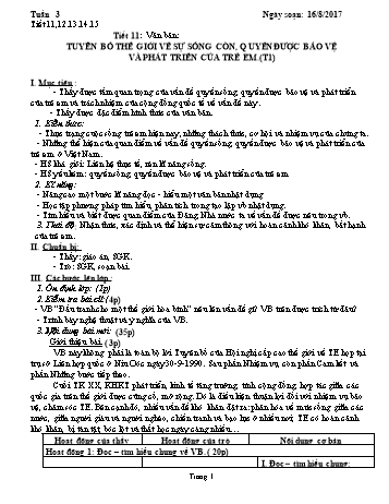Giáo án Ngữ văn 9 - Tuần 3 - Năm học 2017-2018 - Trường THCS Ngô Quang Nhã