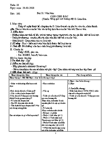 Giáo án Ngữ văn 9 - Tuần 33 - Năm học 2017-2018 - Trường THCS Ngô Quang Nhã