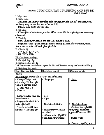 Giáo án Ngữ văn Khối 7 - Tuần 2 - Năm học 2017-2018 - Trường THCS Ngô Quang Nhã