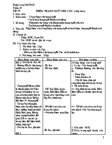 Giáo án Ngữ văn Khối 7 - Tuần 24 - Năm học 2017-2018 - Trường THCS Ngô Quang Nhã