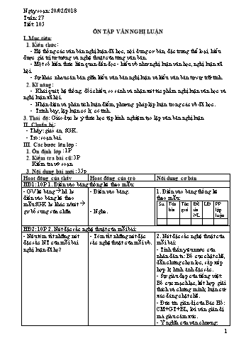 Giáo án Ngữ văn Khối 7 - Tuần 27 - Năm học 2017-2018 - Trường THCS Ngô Quang Nhã