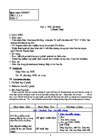 Giáo án Ngữ văn Khối 8 - Tuần 1 - Năm học 2017-2018 - Trường THCS Ngô Quang Nhã