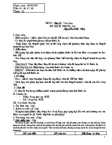 Giáo án Ngữ văn Khối 8 - Tuần 12 - Năm học 2017-2018 - Trường THCS Ngô Quang Nhã