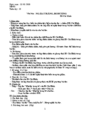 Giáo án Ngữ văn Khối 8 - Tuần 23 - Năm học 2017-2018 - Trường THCS Ngô Quang Nhã