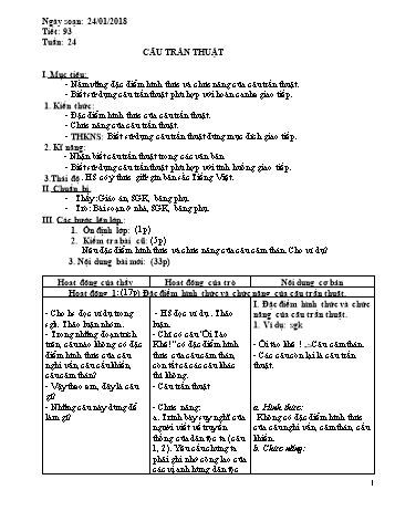 Giáo án Ngữ văn Khối 8 - Tuần 24 - Năm học 2017-2018 - Trường THCS Ngô Quang Nhã