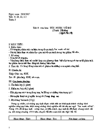 Giáo án Ngữ văn Khối 8 - Tuần 3 - Năm học 2017-2018 - Trường THCS Ngô Quang Nhã