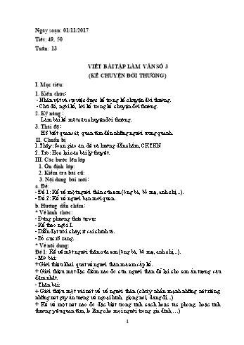 Giáo án Ngữ văn Lớp 6 - Tuần 13 - Năm học 2017-2018 - Trường THCS Ngô Quang Nhã