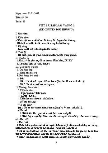 Giáo án Ngữ văn Lớp 6 - Tuần 13 - Năm học 2018-2019 - Trường THCS Ngô Quang Nhã