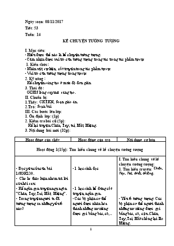 Giáo án Ngữ văn Lớp 6 - Tuần 14 - Năm học 2017-2018 - Trường THCS Ngô Quang Nhã