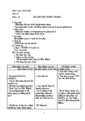 Giáo án Ngữ văn Lớp 6 - Tuần 14 - Năm học 2018-2019 - Trường THCS Ngô Quang Nhã