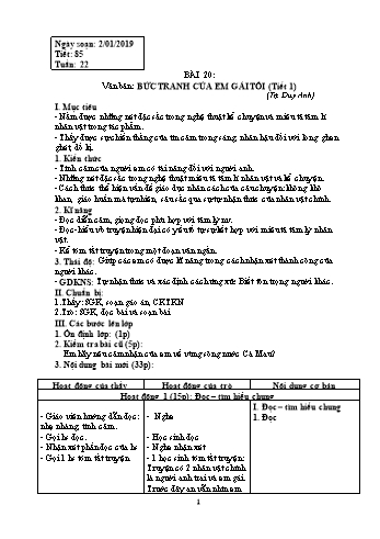 Giáo án Ngữ văn Lớp 6 - Tuần 22 - Năm học 2018-2019 - Trường THCS Ngô Quang Nhã