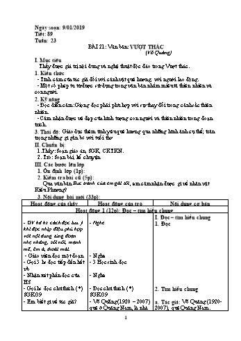 Giáo án Ngữ văn Lớp 6 - Tuần 23 - Năm học 2018-2019 - Trường THCS Ngô Quang Nhã