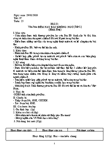 Giáo án Ngữ văn Lớp 6 - Tuần 25 - Năm học 2017-2018 - Trường THCS Ngô Quang Nhã