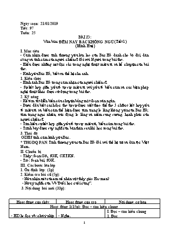 Giáo án Ngữ văn Lớp 6 - Tuần 25 - Năm học 2018-2019 - Trường THCS Ngô Quang Nhã