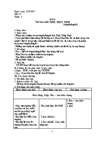Giáo án Ngữ văn Lớp 6 - Tuần 3 - Năm học 2017-2018 - Trường THCS Ngô Quang Nhã