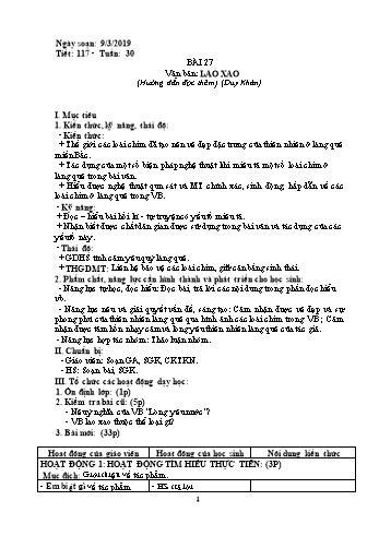 Giáo án Ngữ văn Lớp 6 - Tuần 30 - Năm học 2018-2019 - Trường THCS Ngô Quang Nhã