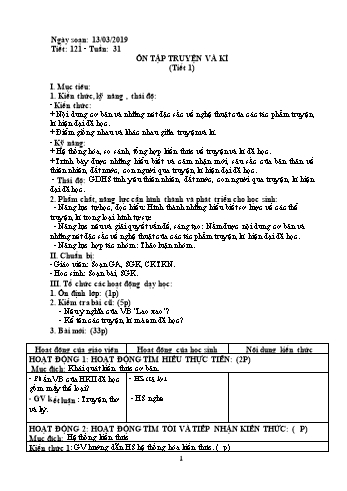 Giáo án Ngữ văn Lớp 6 - Tuần 31 - Năm học 2018-2019 - Trường THCS Ngô Quang Nhã