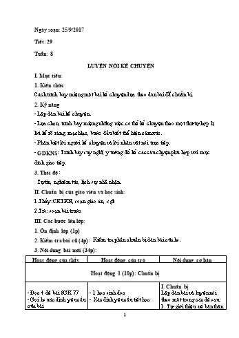Giáo án Ngữ văn Lớp 6 - Tuần 8 - Năm học 2017-2018 - Trường THCS Ngô Quang Nhã