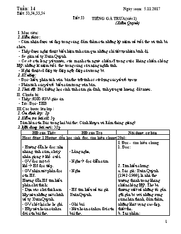Giáo án Ngữ văn Lớp 7 - Tuần 14 - Năm học 2017-2018 - Trường THCS Ngô Quang Nhã