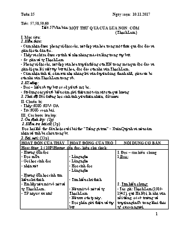 Giáo án Ngữ văn Lớp 7 - Tuần 15 - Năm học 2017-2018 - Trường THCS Ngô Quang Nhã
