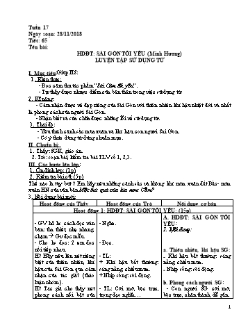 Giáo án Ngữ văn Lớp 7 - Tuần 17 - Năm học 2018-2019 - Trường THCS Ngô Quang Nhã