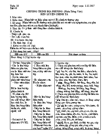Giáo án Ngữ văn Lớp 7 - Tuần 18 - Năm học 2017-2018 - Trường THCS Ngô Quang Nhã