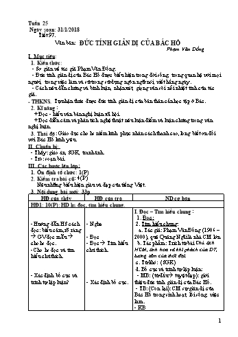Giáo án Ngữ văn Lớp 7 - Tuần 25 - Năm học 2017-2018 - Trường THCS Ngô Quang Nhã