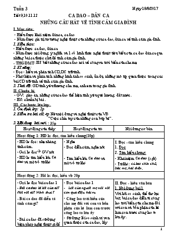 Giáo án Ngữ văn Lớp 7 - Tuần 3 - Năm học 2017-2018 - Trường THCS Ngô Quang Nhã